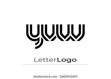 YVW Creative Unique Modern Letter Logo Design. Elegant Monogram Logo Design with Decorative Elements and Typography