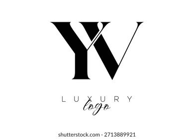 YV,yv Serif Letter Monogramm Typografie Logo für elegante Premium-Branding-Identität