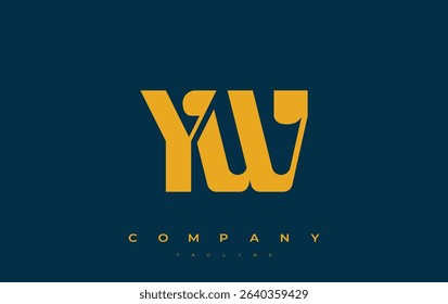 YW Abstract Geometric Logo Design. Modern and elegant logo design with simplistic typography elements, showcasing branding excellence.