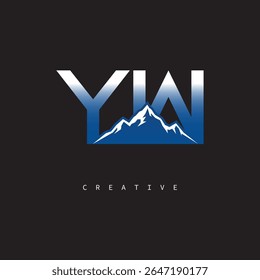 YW Creative Mountain Logo – Bold Gradient Letter mark Branding Design for Business  Outdoor Brands	
