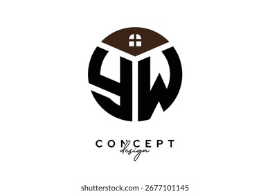 YW Creative Real Estate Monogram Logo Design in Kreisform