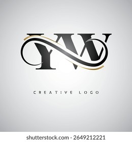 YW Infinity Monogram Logo – Elegant Modern Letter mark Design with Luxury Loop and Stylish Branding Symbol
