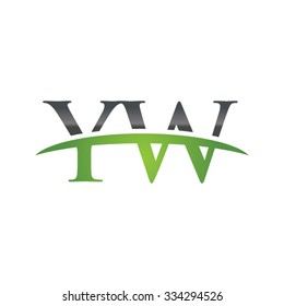 YW initial company green swoosh logo