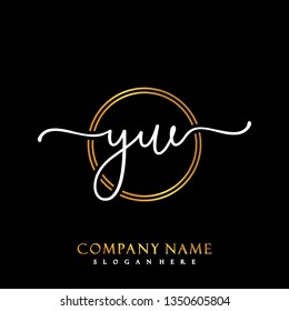 YW Initial Handwriting logo template vector