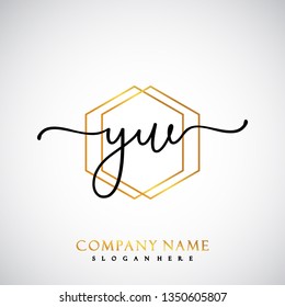 YW Initial Handwriting logo template vector
