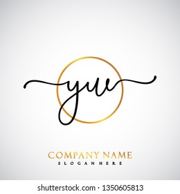 YW Initial Handwriting logo template vector