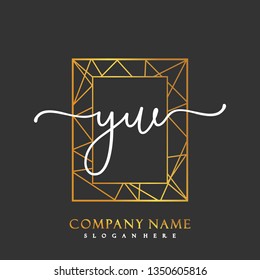 YW Initial Handwriting logo template vector
