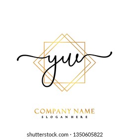 YW Initial Handwriting logo template vector
