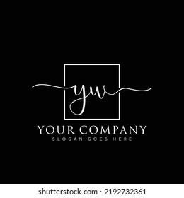 YW Initial handwriting minimalist logo vector