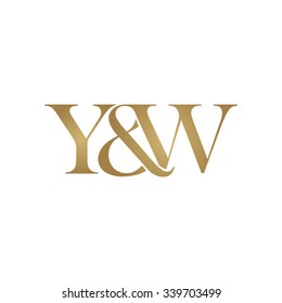 Y&W Initial logo. Ampersand monogram golden logo