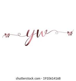 YW Logo inicial escritura a mano moda lujosa moderna