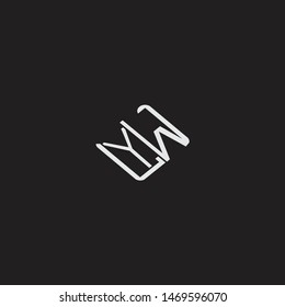 YW Initial Logo letters with rotate squere template