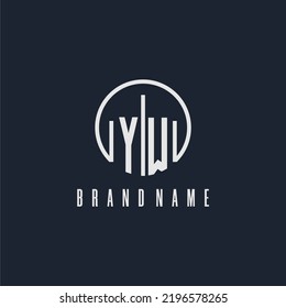 YW initial monogram logo with circle style dsign