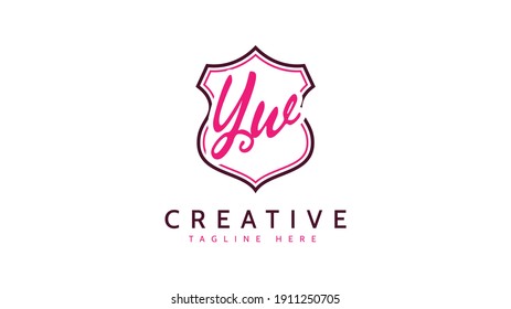 YW Initials, handwriting logo vector