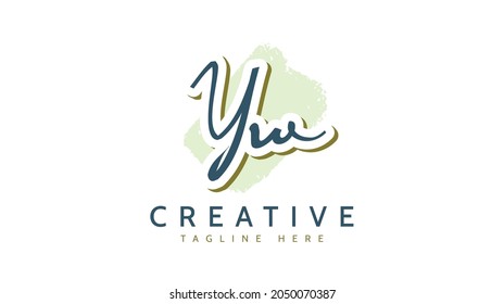 YW Initials, handwriting logo vector