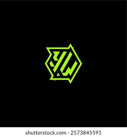YW letter cool and dynamic monogram esport gaming initial logo design concept
