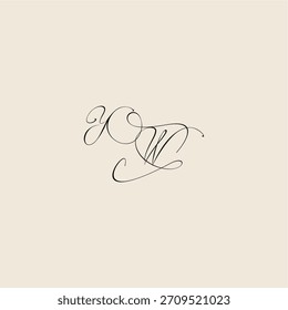 YW letter initial royal design minimalist style curve monogram elegant concept logo