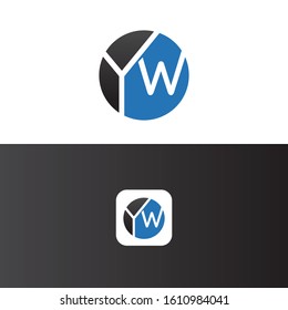 YW Letter Logo Design Template Vector
