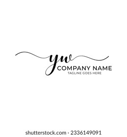Marca de letra YW o yw diseño del logotipo del vector de caligrafía abstracta