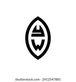 Monograma geométrico de línea YW con diseño profesional de alta calidad que se imprimirá bien