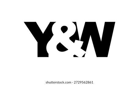 YW logo design in bold style. Black white identity symbol. Modern typography emblem. Corporate branding icon. Minimal business template.