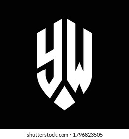 yw logo monogram with emblem shield style design template