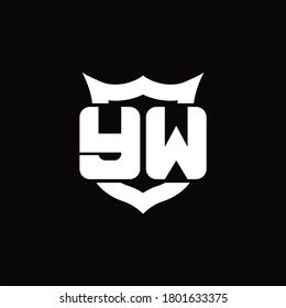 Yw Logo Monogram Shield Around Crown Stock Vector (Royalty Free ...