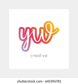 YW logo, vector. Useful as branding, app icon, alphabet combination, clip-art.