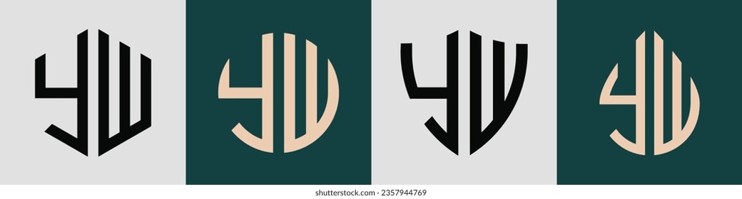 YW modern initial letter logo design vector bundle. It will be suitable for which company or brand name start those initial.