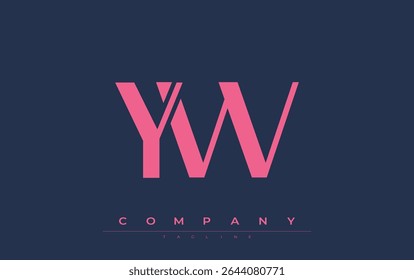 YW Modern Initials Logo Design. Branding logo with stylized initials showcasing bold design and modern aesthetic. Ideal for professional business branding or creative projects focusing on minimalistic