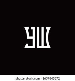 YW monogram logo with curved side style design template