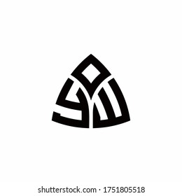 YW monogram logo with modern triangle style design template isolated on white background