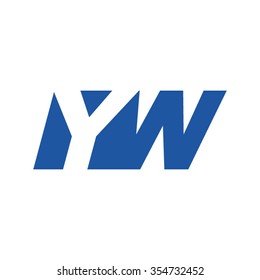 YW negative space letter logo blue