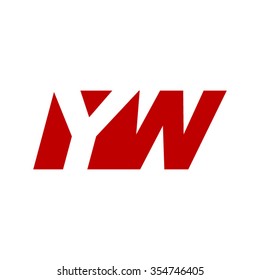 YW negative space letter logo red