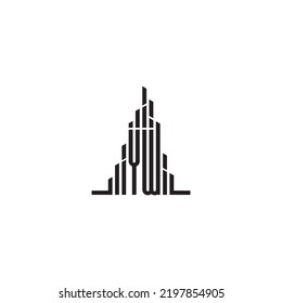 YW skyscraper initial logo concept in high quality professional design that will print well across any print media