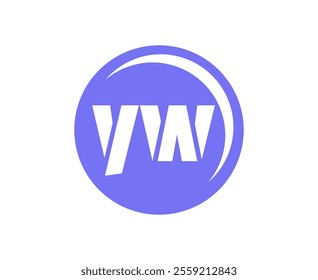 YW sport emblem or team logotype. Ball logo with a combination of Initial letter Y and W for balls shop, sports company, training, club badge. Vector illustration.