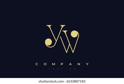 YW Typography Logo Design. Stylish monogram design depiction featuring the letters Y and W combined in an artistic signature style, delivering a unique and creative visual representation.