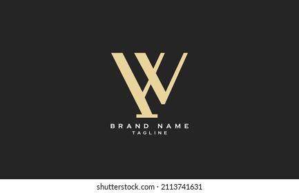 YW WY, Abstract initial monogram letter alphabet logo design