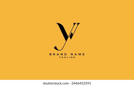 YW, WY, Abstract initial monogram letter alphabet logo design
