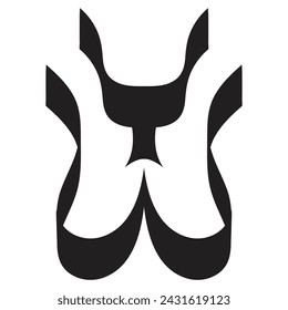 YW or WY initial icon in vector format.