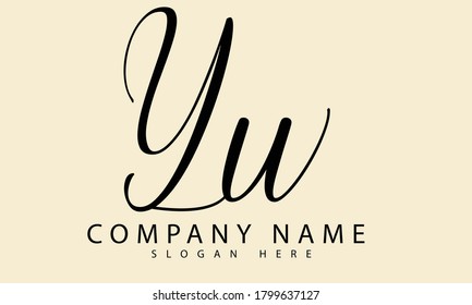 YW or Y W letter logo template design vector