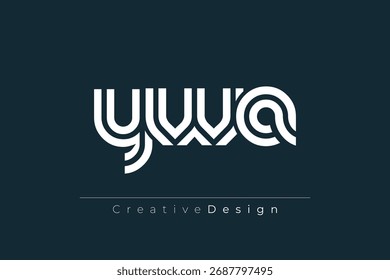 YWA Creative Diseño de Logo de Letra Moderna Única. Diseño elegante del logotipo del monograma con los Elementos decorativos y la tipografía