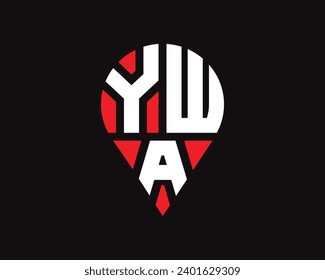 YWA letter location shape logo design