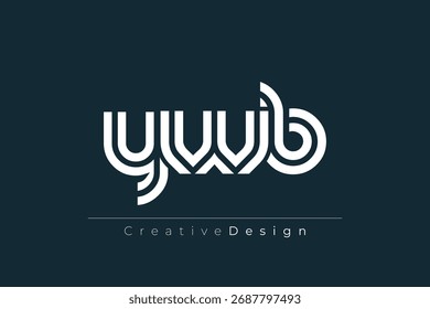 YWB Creative Unique Modern Letter Logo Design. Elegant Monogram Logo Design with Decorative Elements and Typography