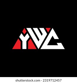 Diseño del logotipo de la letra triangular YWC con forma triangular. Monograma de diseño del logotipo del triángulo YWC. Plantilla de logotipo vectorial de triángulo YWC con color rojo. Logotipo triangular simple, elegante y lujoso YWC