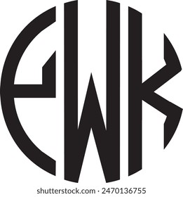 YWK diseño del logotipo del círculo, icono, símbolo, archivo de Vector,