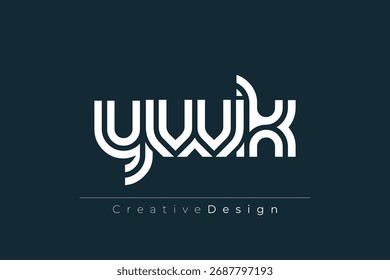 Diseño de logotipo de letra moderno único creativo de YWK. Diseño elegante del logotipo del monograma con los Elementos decorativos y la tipografía