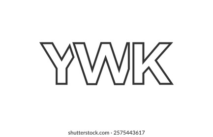 YWK logo design template with strong and modern bold text. Initial based vector logotype featuring simple and minimal typography. Trendy company identity ideal for businesses brand presence.