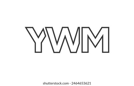 YWM logo design template with strong and modern bold text. Initial based vector logotype featuring simple and minimal typography. Trendy company identity ideal for businesses brand presence.