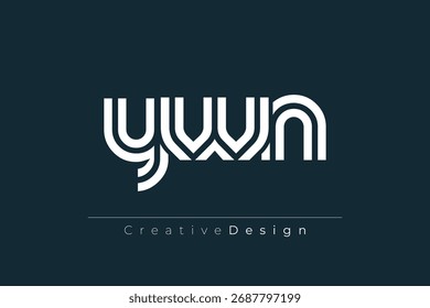 YWN Creative Unique Modern Letter Logo Design. Elegant Monogram Logo Design with Decorative Elements and Typography